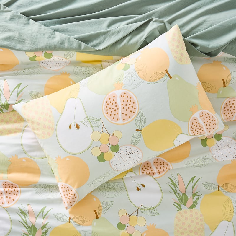 Fruit Salad Blue Quilt Cover Set