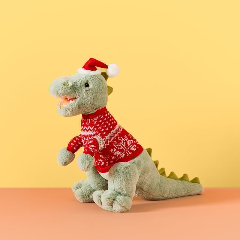Dino Claus Green Festive Friends