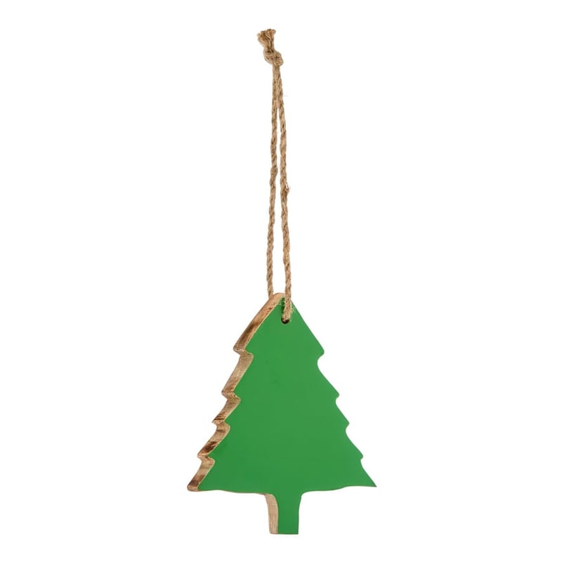 Timber Natural & Green Christmas Tree Ornament