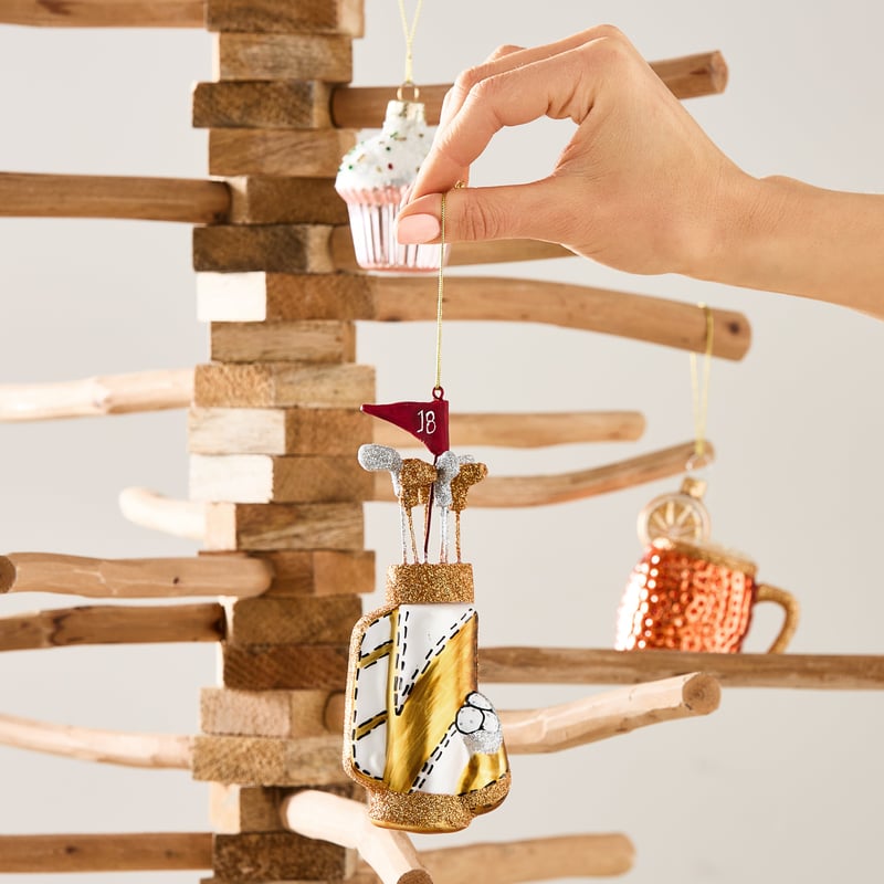 Vintage Golf Clubs Glass Decoration