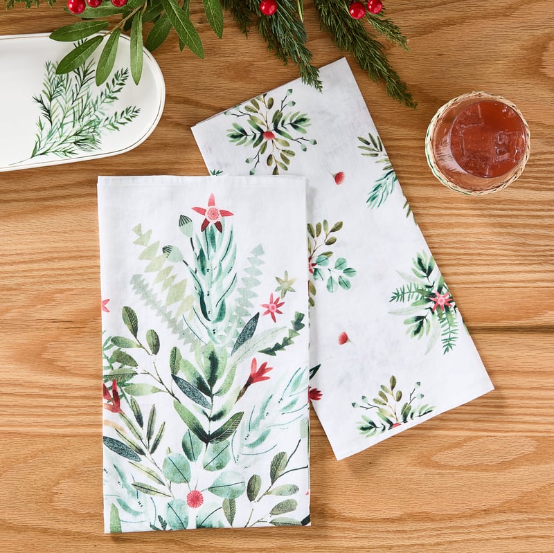Botanical Christmas Tea Towels 2 Pack