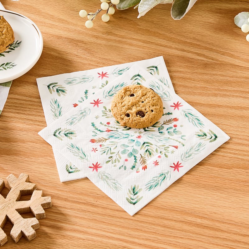 Botanical Festive Paper Napkins 20 Pack
