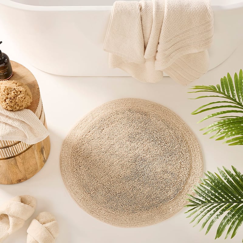 Nicola Beach Combed Cotton Circle Bath Mat