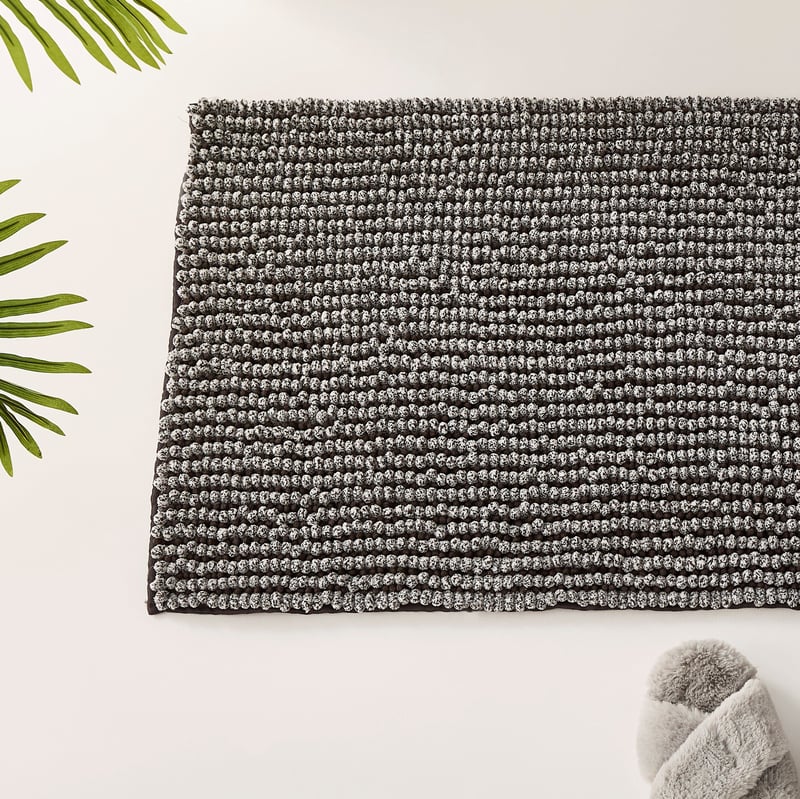 Microplush Graphite Marle Bobble Bath Runner