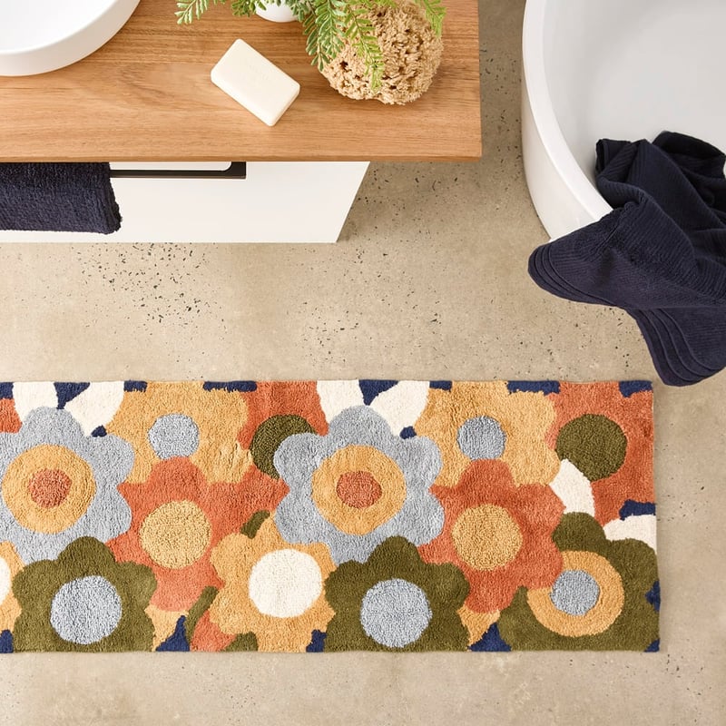 Jasmine Floral Natural Multi Bath Runner