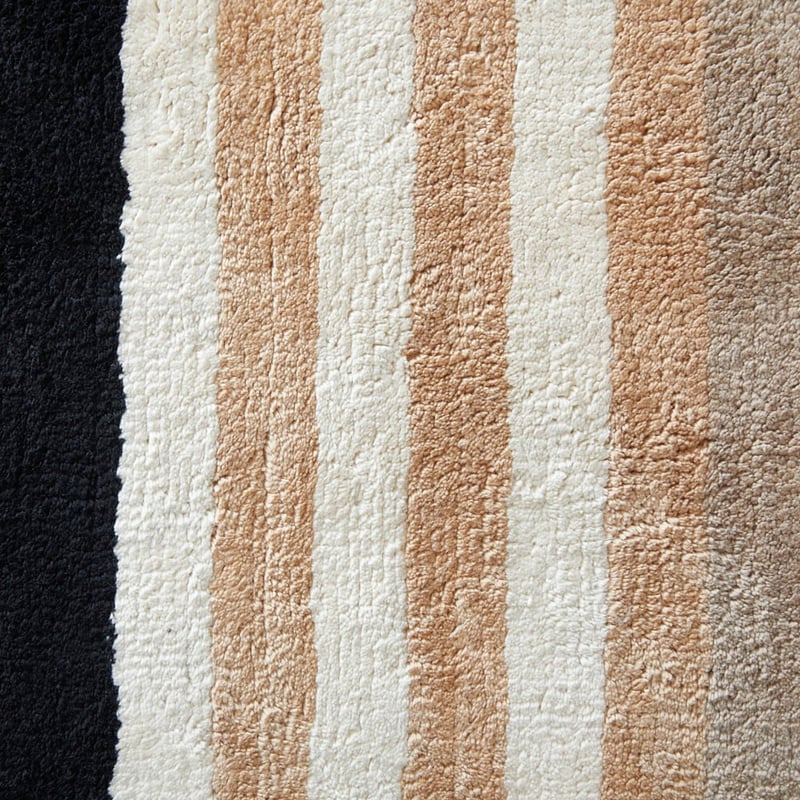 Stripe Neutrals Black Bath Runner