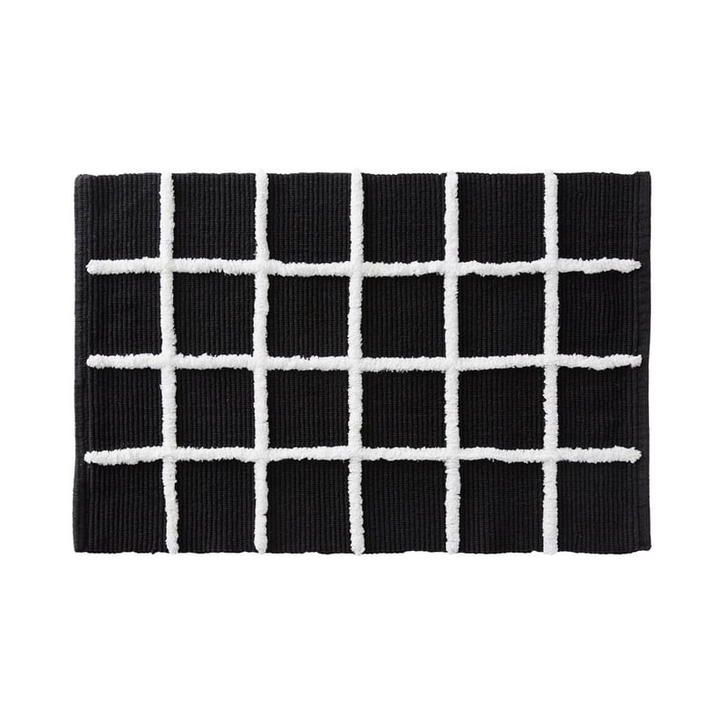 Nelson Check Black Bath Mat