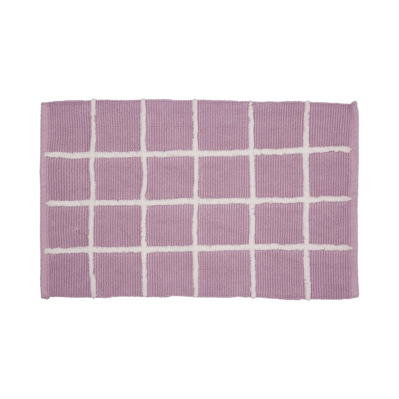 Nelson Check Lilac Bath Mat