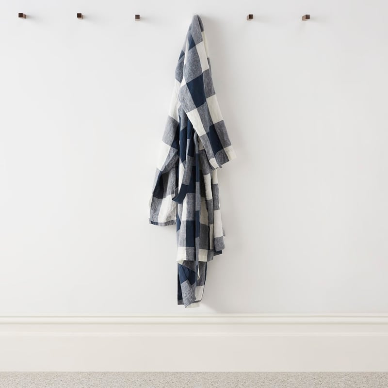 Vintage Washed Linen Old Navy Large Check Robe