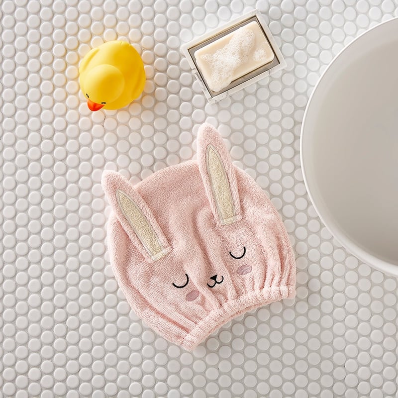 Kids Pink Bunny Hair Towel