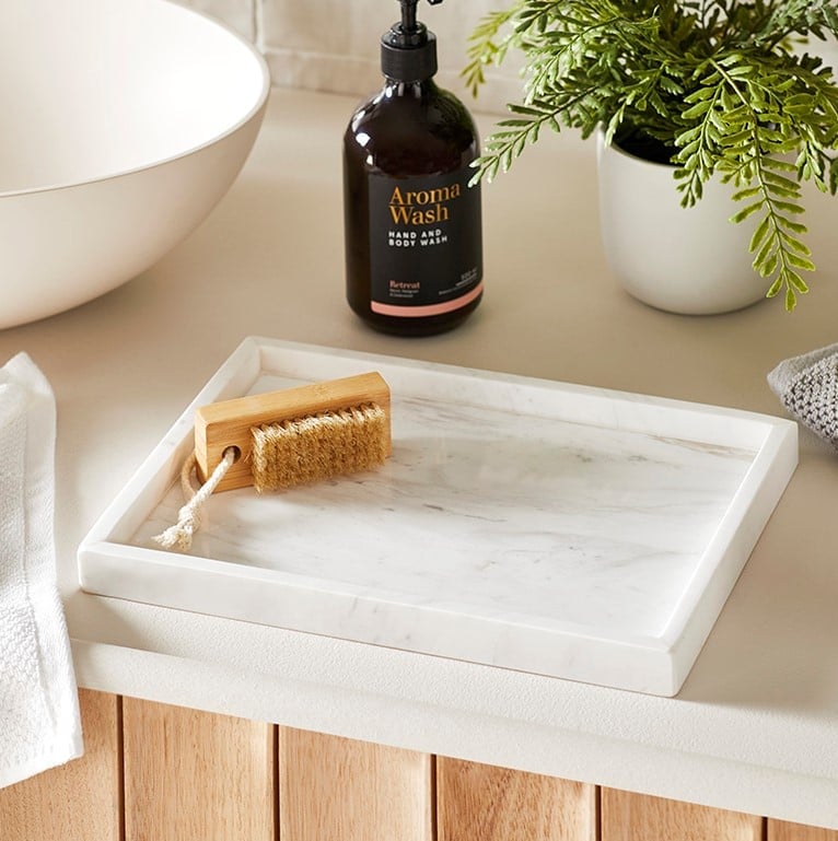 Milan White Rectangle Tray