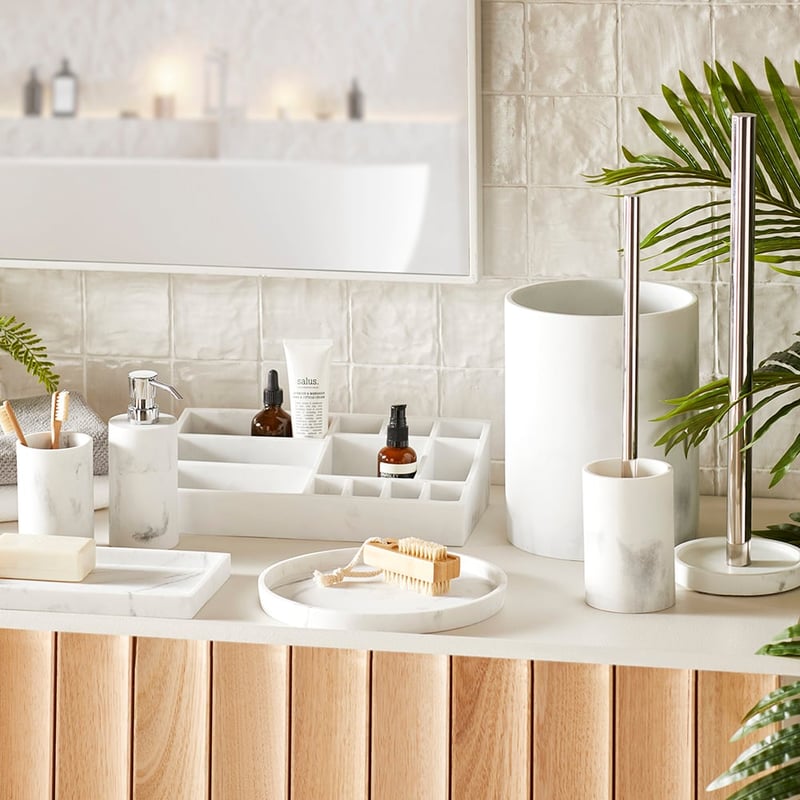 Milan White Round Tray