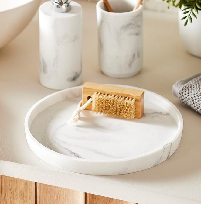Milan White Round Tray
