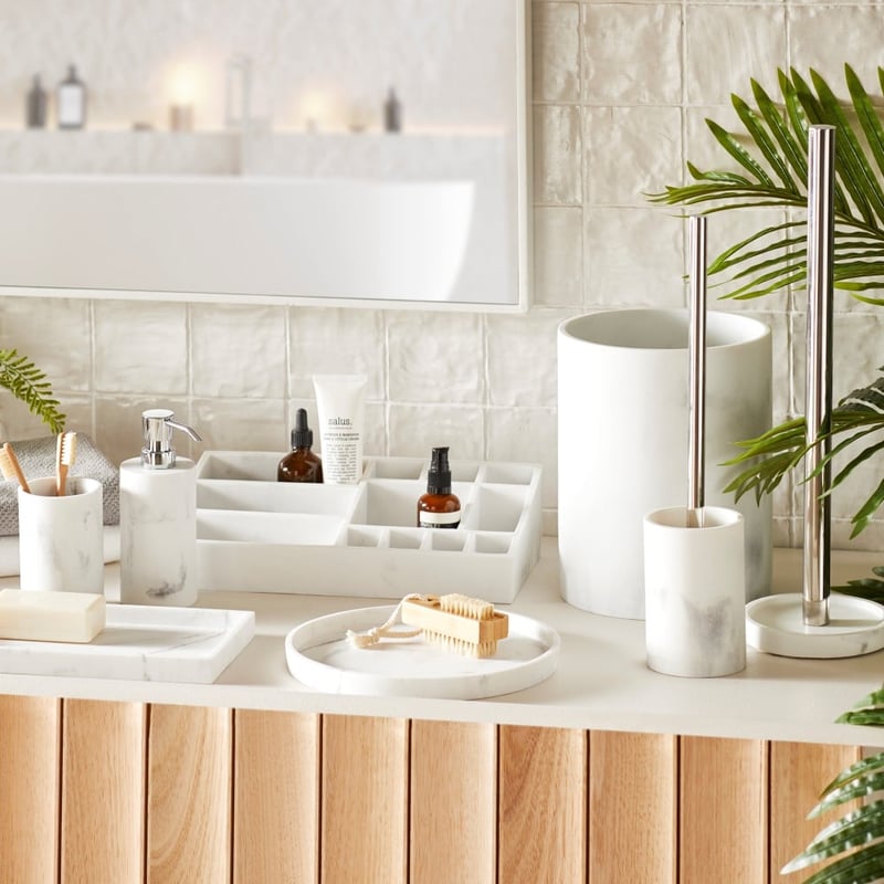 Milan White Bathroom Accessories