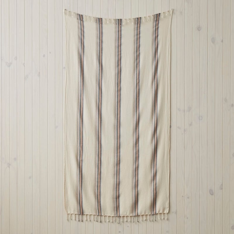 European Nougat Multi Stripe Turkish Peshtemal Beach Towel