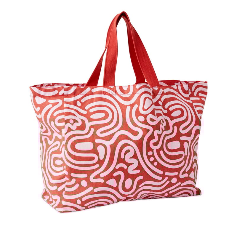 Samoa Red Canvas Beach Bag