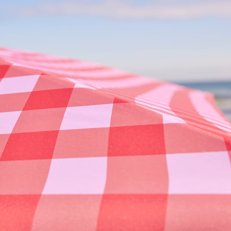 Pink and Red Gingham Beach Cabana