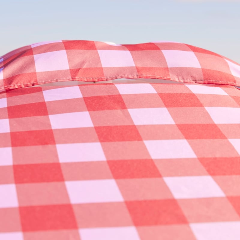 Pink and Red Gingham Beach Cabana