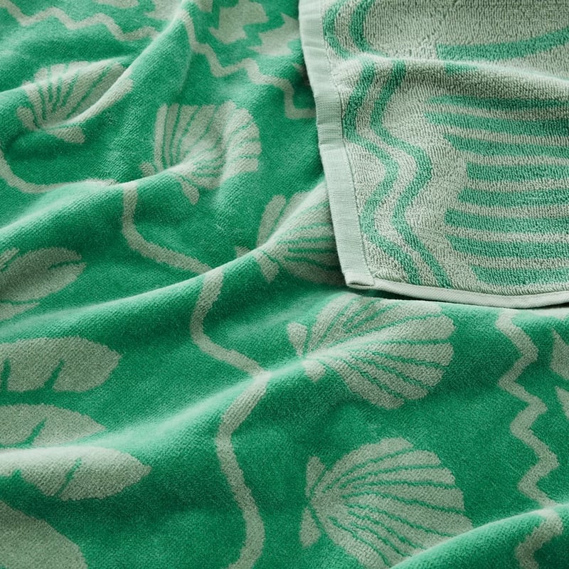 Velour Green Palm Beach Towel