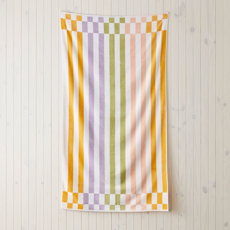 Velour Horizon Multi Stripe Beach Towel