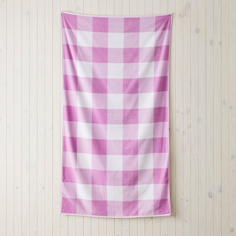 Velour Lilac Gingham Beach Towel