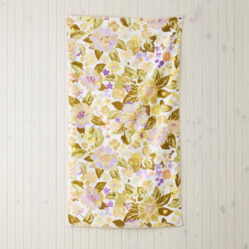 Byron Floral Lemon Sand Free Beach Towel