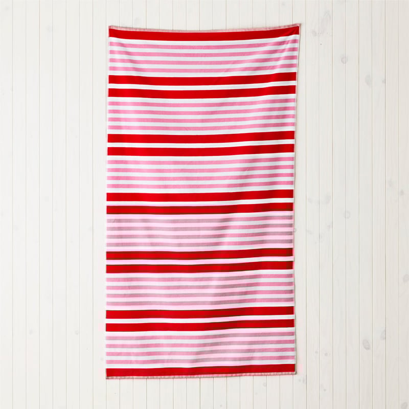Sea Stripe Red Sand Free Beach Towel