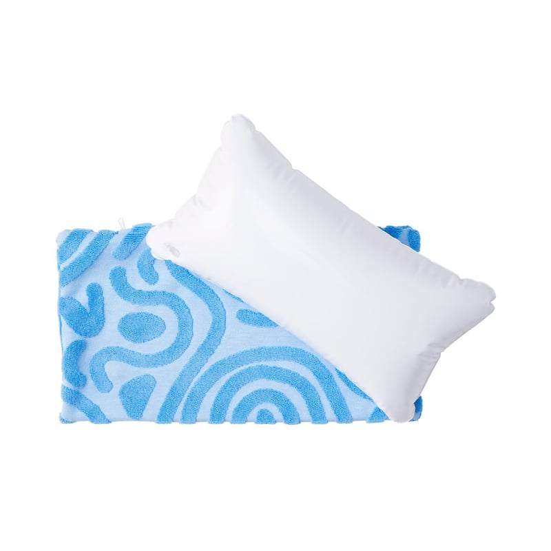 Samoa Blue Inflatable Beach Pillow