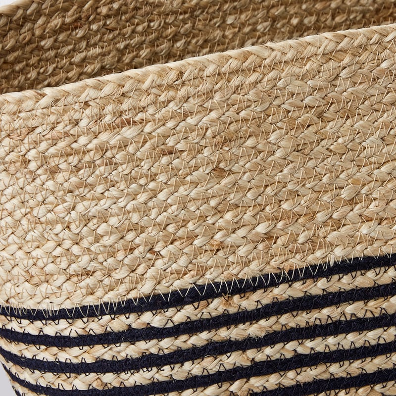 Jute Navy Stripe Beach Bag