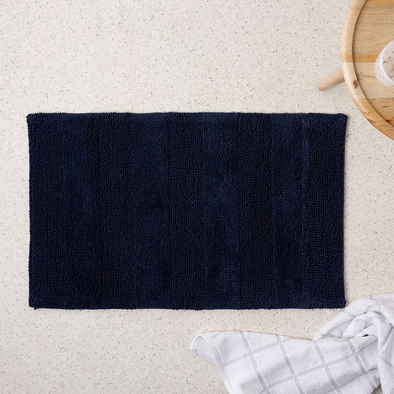 Morgan Indigo Stripe Bath Mat