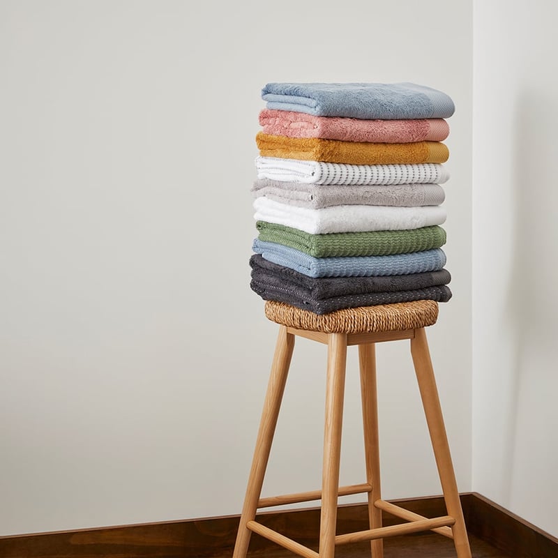 Navara Ribbed Coal Cotton Bamboo Towel Range