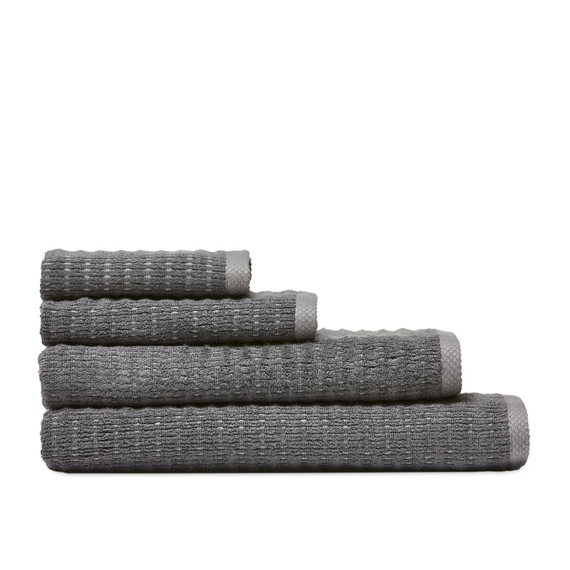 Navara Ribbed Coal Cotton Bamboo Towel Range