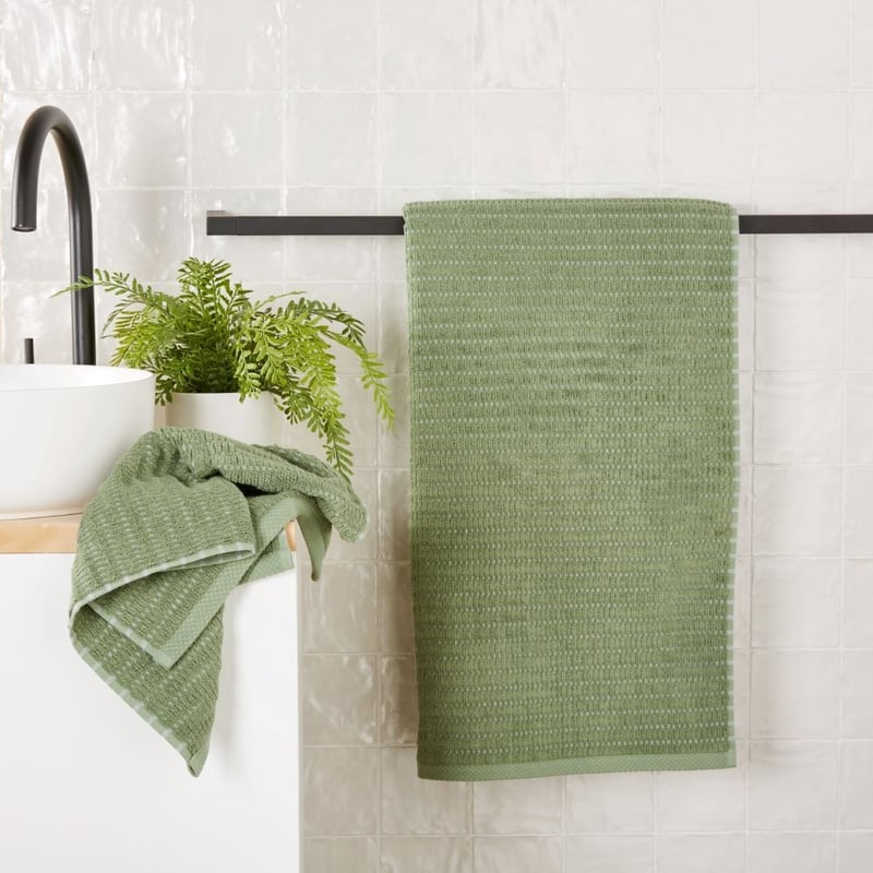 Navara Ribbed Pine Cotton Bamboo Towel Range