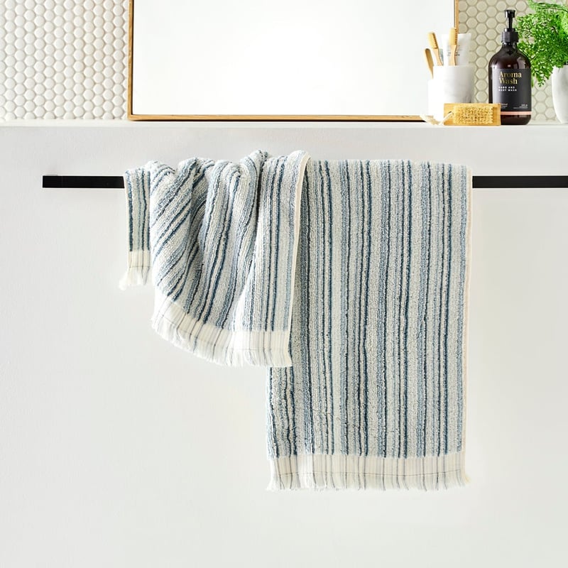 European Sienna French Blue Multi Turkish Cotton Towel Range