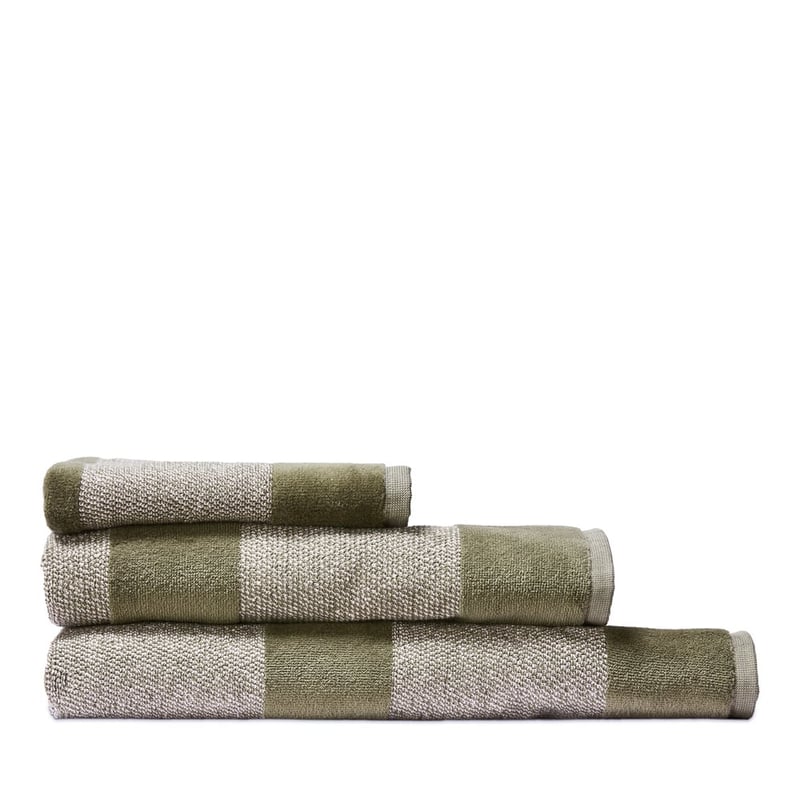 Indiana Avocado Velour Stripe Towel Range
