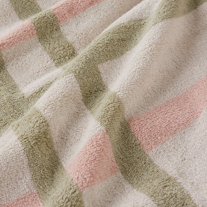 Dylon Nude Pink Multi Stripe Check Towel Range