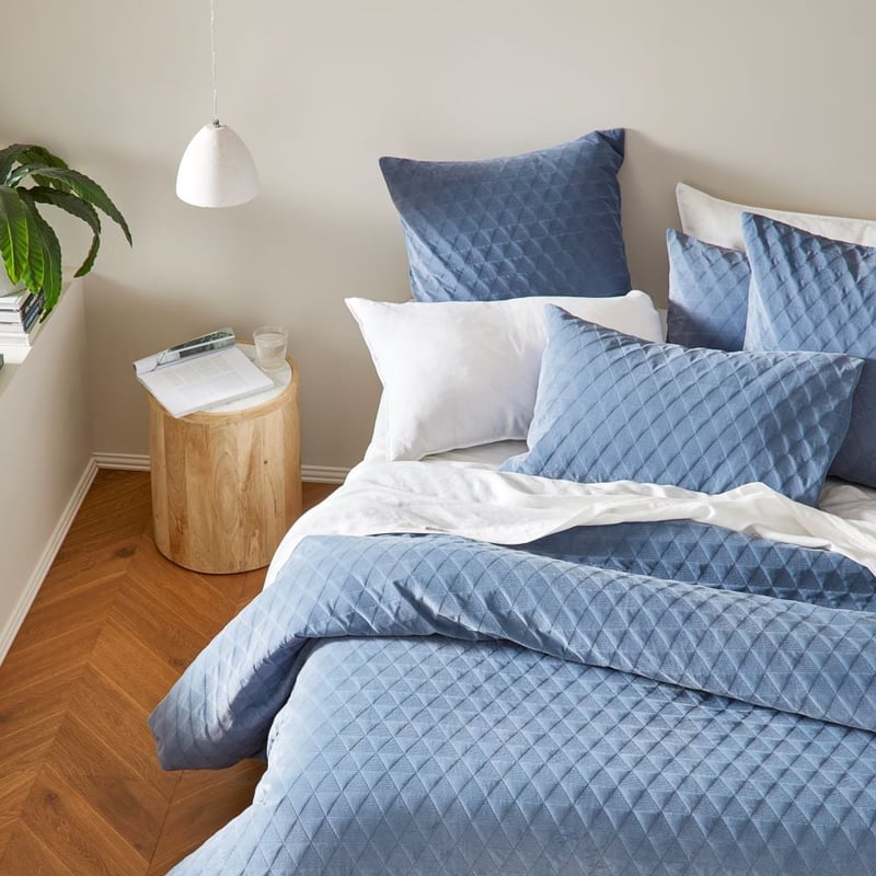 Cairo Slate Velvet Quilted Quilt Cover Separates