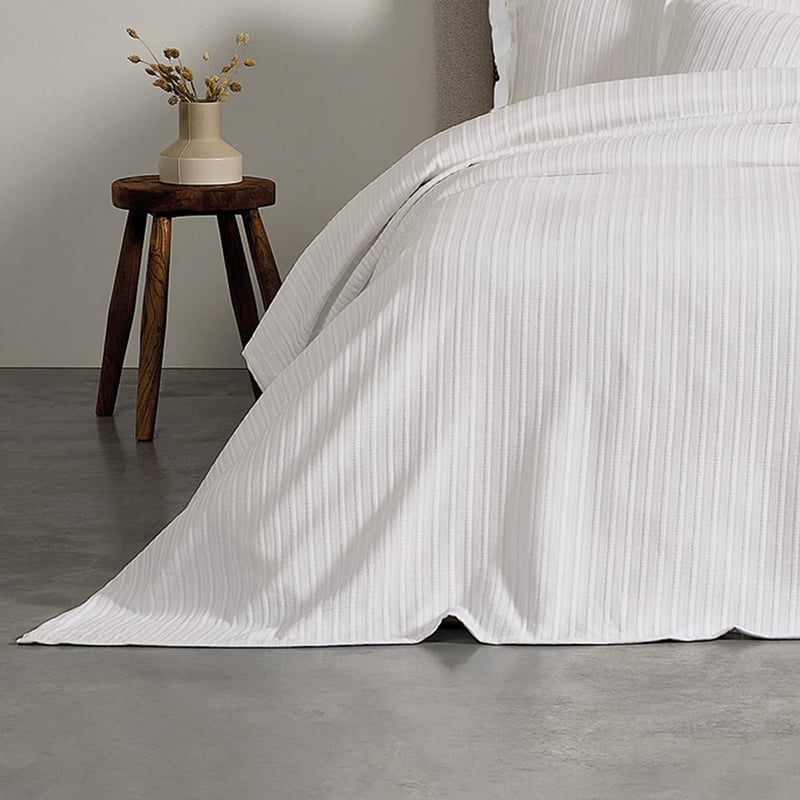 Evora White Coverlet Set Separates