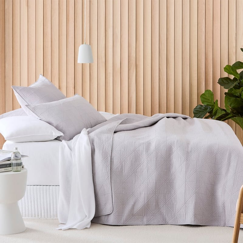 Prism Soft Grey Quilted Coverlet Separates