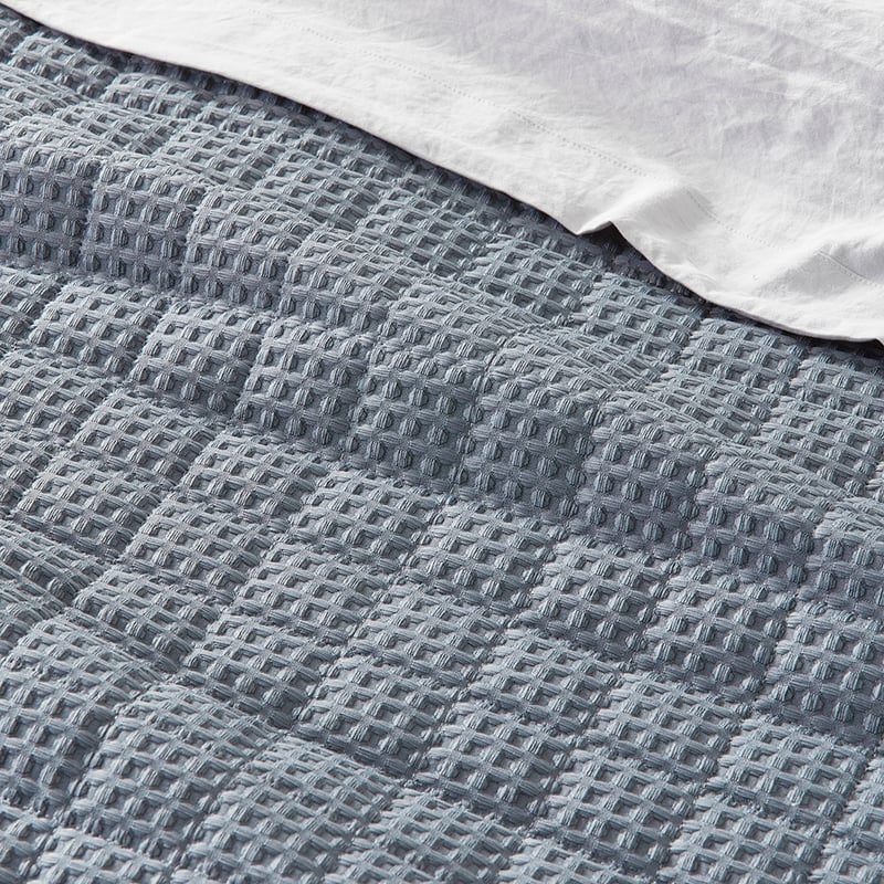 Windsor Waffle Charcoal Quilted Coverlet Set + Separates