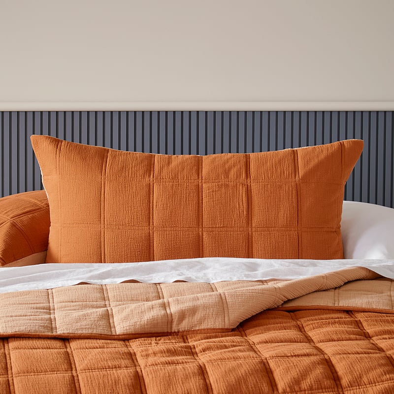 Crinkle Cotton Brown Sugar Quilted Coverlet Separates