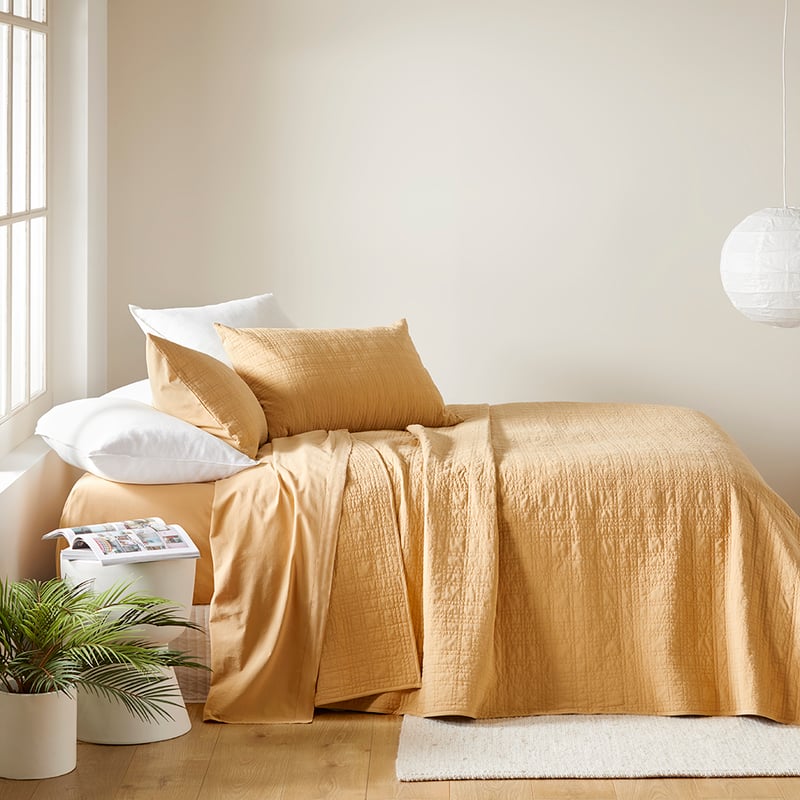 Stonewashed Cotton Gold Coverlet Separates