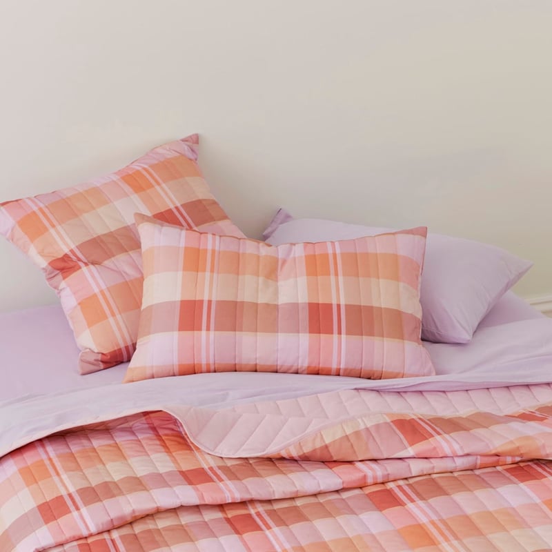 Sunset Check Quilted Pillowcases