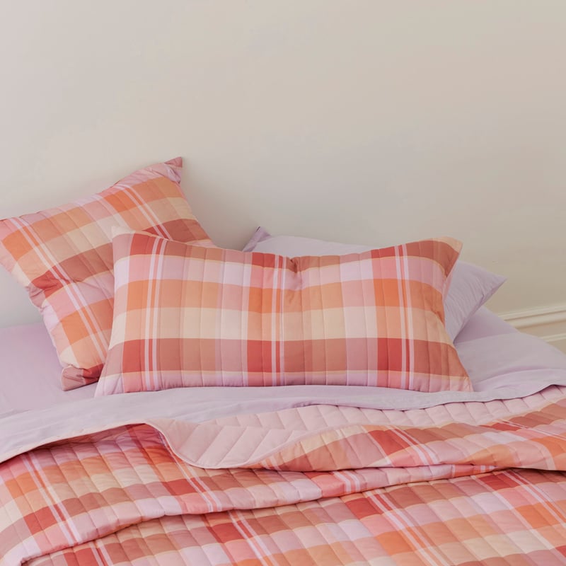 Sunset Check Quilted Pillowcases