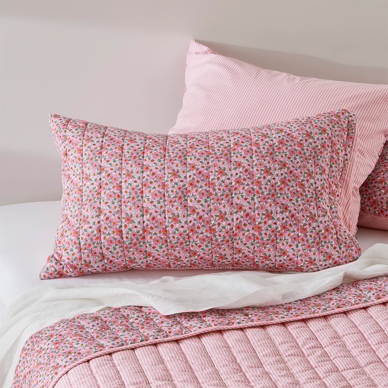Pippa Pink Floral Quilted Pillowcases