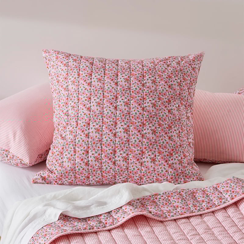 Pippa Pink Floral Quilted Pillowcases