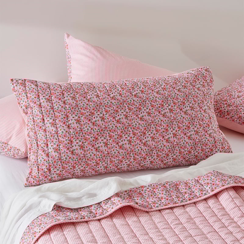 Pippa Pink Floral Quilted Pillowcases