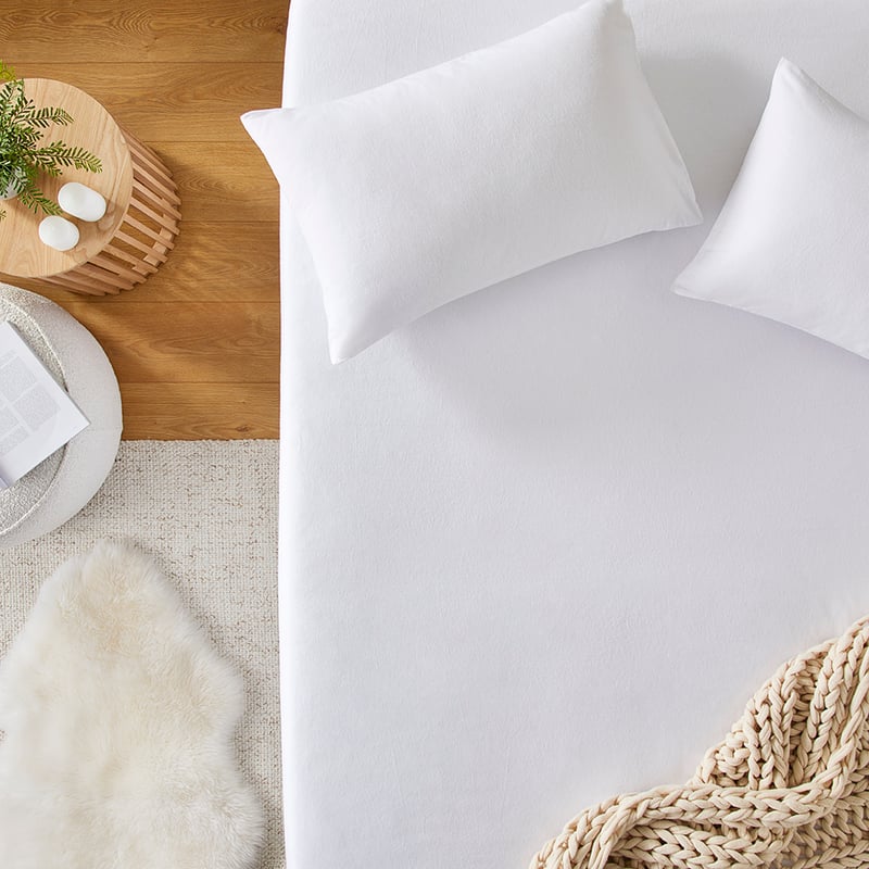 Flannelette White Plain Dye Sheet Separates