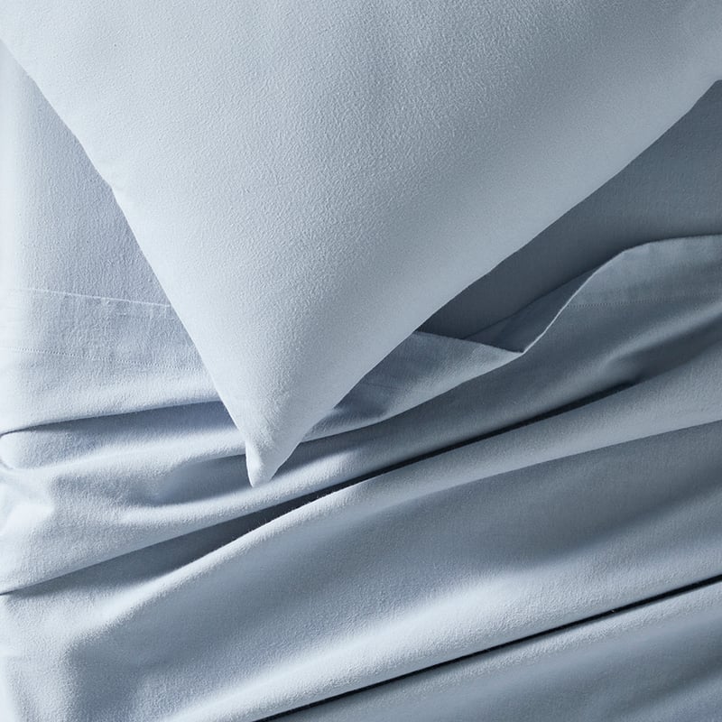 Flannelette Steel Blue Plain Dye Sheet Set