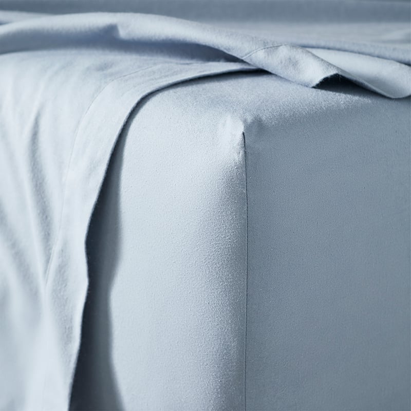 Flannelette Steel Blue Plain Dye Sheet Set